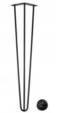 CZARNA NOGA METALOWA DO STOŁU FLASH (3 pręty) 710 mm typu Hairpin LOFT AKS