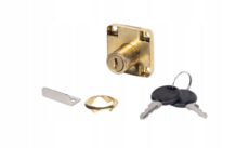 Zamek meblowy AKS kwadrat kwadratowy 40x40 złoto złoty