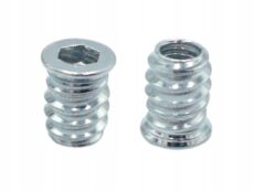 Mufa do drewna M6 x 15 mm 100 szt. dwugwintowa wkręcana z kołnierzem