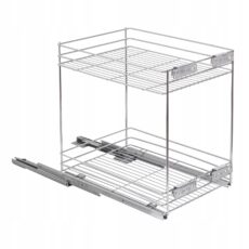 KOSZ CARGO 2 PÓŁKI 40 CM PEŁNY WYSUW CHROM 3D-REG.