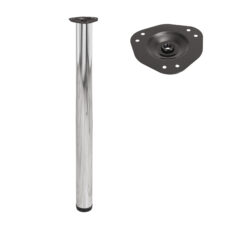 NOGA METALOWA DO STOŁU REGULOWANA 60X710 AKS CHROM