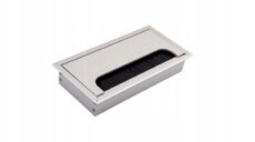 Przepust kablowy prostokątny 16x 8 cm metal srebrny przelotka na kabel AKS