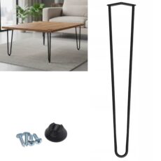 NOGA METALOWA DO STOŁU FLASH (2 pręty) 410 mm typu Hairpin LOFT CZARNA AKS