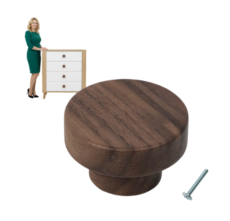 Uchwyt meblowy gałka drewniana drewniany TERRA orzech Solidna D40 AKS