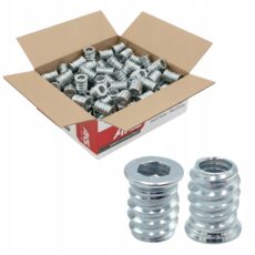 Mufa do drewna M6 x 10 x 10 mm 1000 szt. dwugwintowa wkręcana z kołnierzem