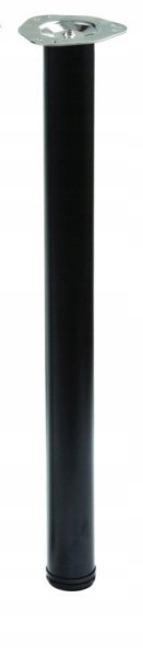 CZARNA NOGA MEBLOWA AKS DO STOŁU I BIURA Z REGULACJĄ OKRĄGŁA h 820, d60 AKS