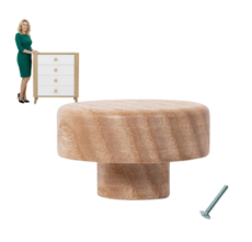 Uchwyt meblowy gałka drewniana drewniany TERRA jesion Solidna D40 AKS