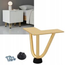 NÓŻKA NOGA DO SZAFKI KOMODY TYPU HAIRPIN 1 SZT. ZŁOTA ZŁOTY 11CM H110MM AKS