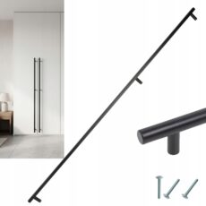 UCHWYT MEBLOWY CZARNY MEBLI SZAFY 1200MM 120CM 1,2M LOFT DŁUGI reling AKS