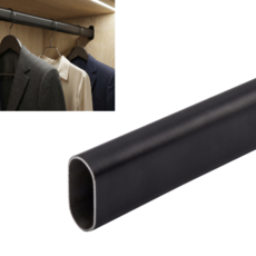 DRĄŻEK MEBLOWY RURA DO SZAFY GARDEROBY NA UBRANIA 100CM 1M CZARNY AKS