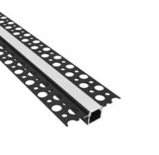 PROFIL LED Aluminiowy DO PŁYT GK GIPSOWYCH CZARNY + KLOSZ 1,5M AKS