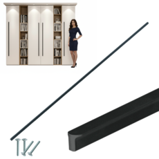 UCHWYT MEBLOWY CZARNY DO MEBLI UCHWYT DO SZAFKI SZAFY 1180/1200 MM 1,2M MIRTH AKS