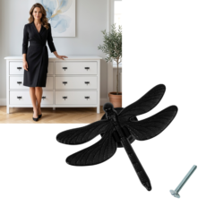 Uchwyt meblowy WAŻKA, gałka meblowa, do mebli, szafy DRAGON FLY czarny AKS