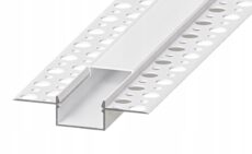 PROFIL LED Aluminiowy DO PŁYT GK GIPSOWYCH ALUMINIUM + KLOSZ 1,5M AKS