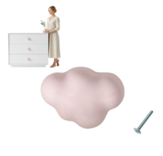 UCHWYT MEBLOWY gałka do mebli DZIECIECY CLOUD chmurka RÓŻOWY porcelanowy