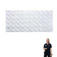 Odbojnik silikonowy do drzwiczek 8x1,5 mm samoprzylepny listek - 50 szt.