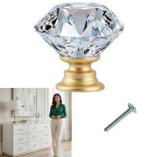 Uchwyt Meblowy Gałka Kryształowa do Mebli 40 mm GLAMOUR brylant DIAMOND