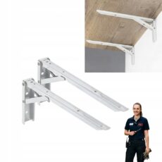 Wspornik półki SKŁADANY BIAŁY podpórka LOFT AKS 35x13.5x3 komplet 2szt AKS