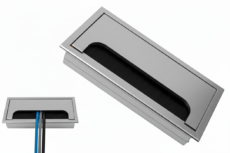Przepust kablowy prostokątny 16x 8 cm metal srebrny przelotka na kabel AKS