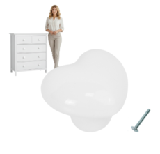 UCHWYT MEBLOWY gałka do mebli DZIECIECY LOVE serce BIAŁY porcelanowy