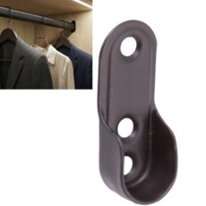 Uchwyt mocowanie drążka owalnego końcówka boczna rozeta 30x15 czarna AKS
