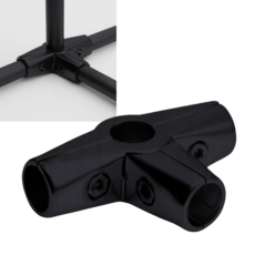 ZŁĄCZE TRZYRAMIENNE RURA fi25mm REGAŁ SKLEP CZARNE AKS